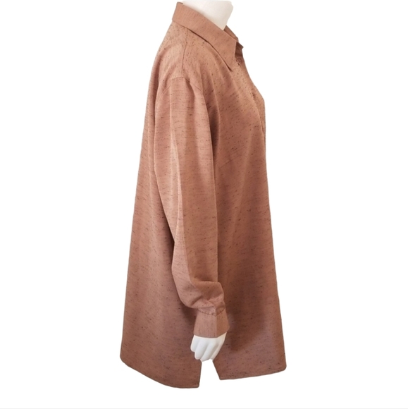 Vintage Custom Handmade Tunic Length Long Sleeve Button Down Top Shirt Plus 1X - Picture 2 of 10